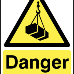 overheard crane safety sign
