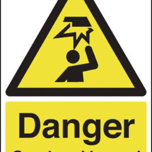 danger overhead hazard sign