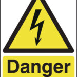 danger overhead live wires sign