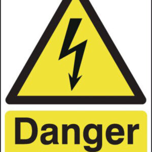 danger overhead live wires sign