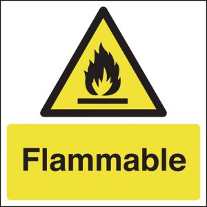warning flammable sign