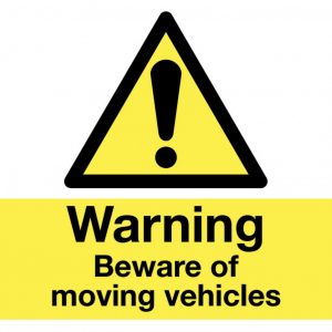 warning moving vehicles sign