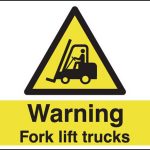 Warning Fork Lift Trucks Stanchion Sign