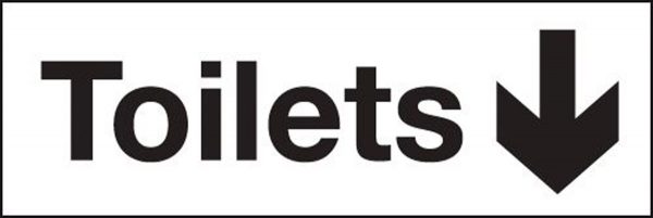 Toilets Arrow Down Sign