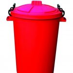 Red Plastic Bin with Lid