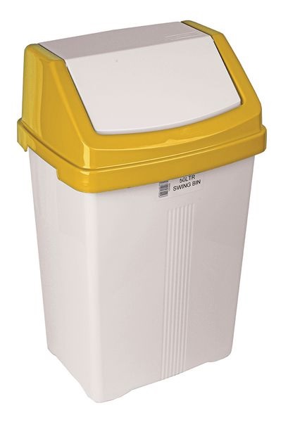 yellow swing bin