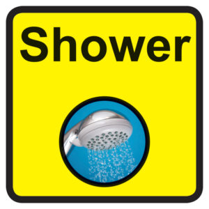 shower dementia door sign