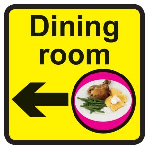 Dining Room Arrow Left Dementia Sign