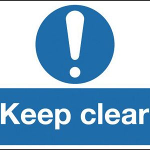 keep clear stanchion sign