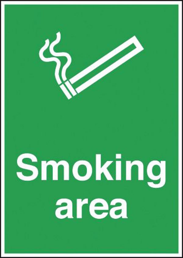 smoking area rigid sign