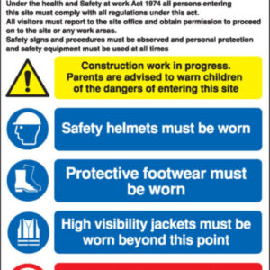 Under the Health and Safety Work Act Sign