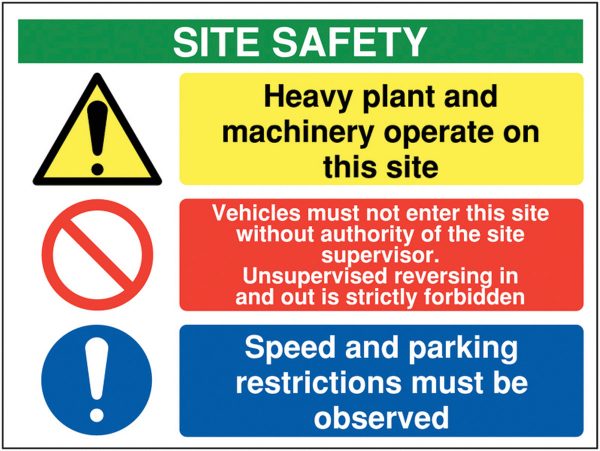 Site Safety Heavy Plant and Machinery Operate on this Site Sign