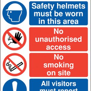 Safety Helmets Must be Worn in This Area - Site Safety Board