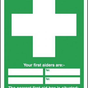 your first aiders are signs