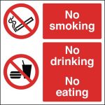 No Smoking No Drinking No Eating Sign