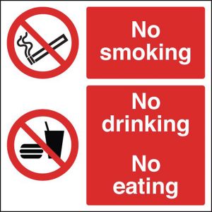 No Smoking No Drinking No Eating Sign