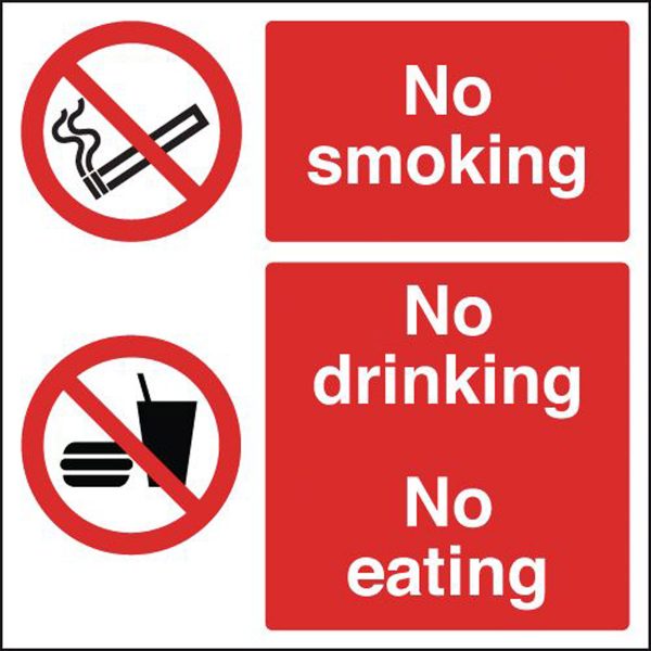 MSSL05428S.jpg No Smoking No Drinking No Eating Sign