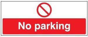 rigid plastic no parking sign