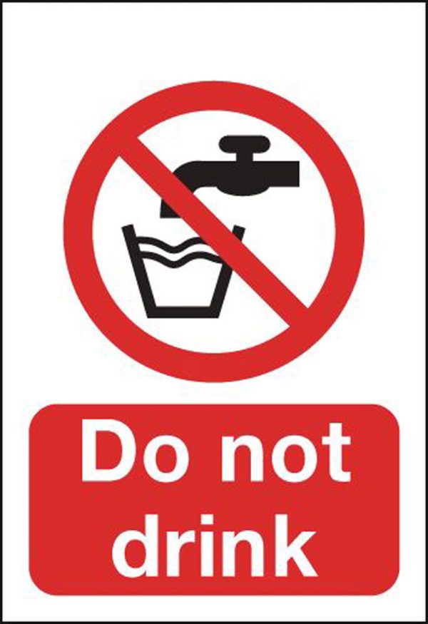 do not drink sign