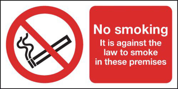 PHSL05010S.jpg No Smoking It Is Against The Law Sign