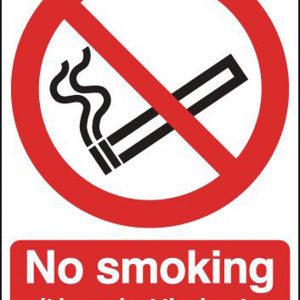 No Smoking It Is Against The Law Sign - Aluminium