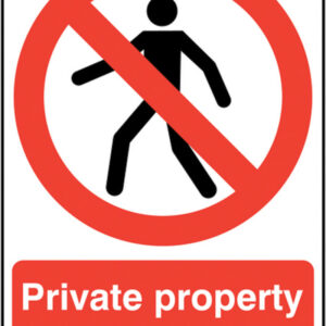 private property no trespassing sign