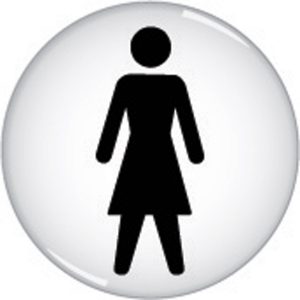 round acrylic ladies sign