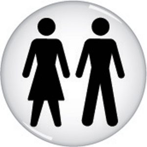 Unisex symbol - domed acrylic sign 60mm