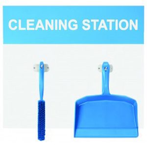 dustpan and brush shadow board blue