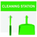 dustpan and brush shadow board green