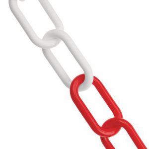 Red and White Plastic Safety Chain
