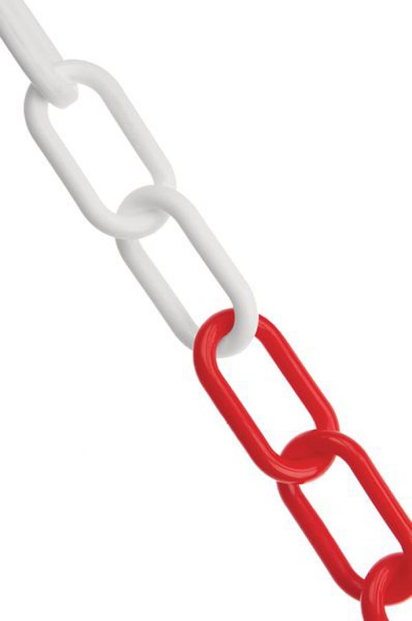 TRAFSL533RW.jpg Red and White Plastic Safety Chain