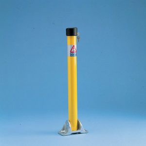 yellow bollard post
