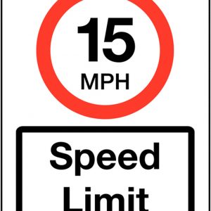15 mph speed limit sign