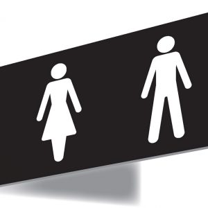 ladies and gents washroom signs
