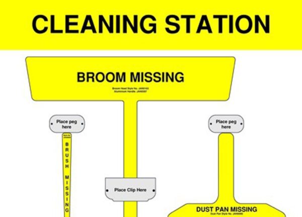 Yellow Cleaning Station Shadow Board Yellow Cleaning Station Shadow Board
