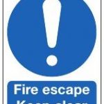 fire escape keep clear sign