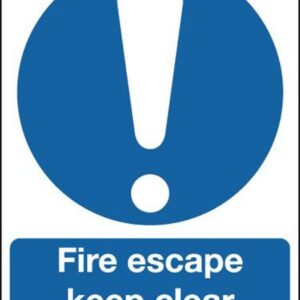 fire escape keep clear aluminium sign