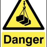 overheard crane safety sign
