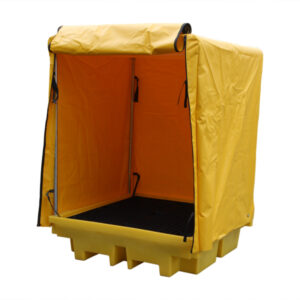Covered 4 Drum Bunded Spill Pallet With Roof
