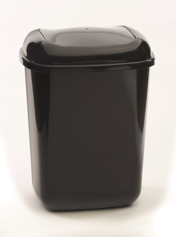 306SLKAB150 28 Litre Plastic Bin With Grey Push Lid