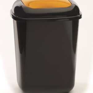 28 Litre Plastic Bin With Yellow Push Lid