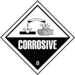corrosive hazard warning diamond