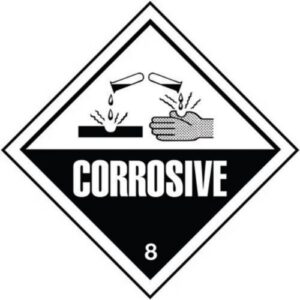 corrosive hazard warning diamond