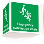 emergency evacuation chair sign