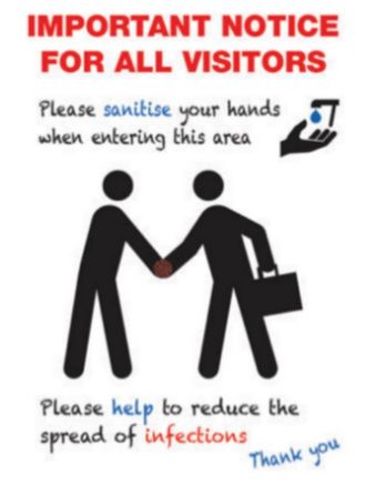 sanitise hands sign