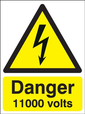 HASL07851R 11000 volts danger sign