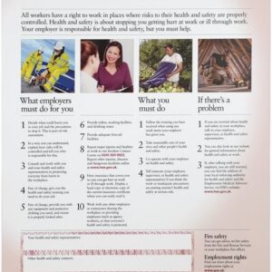 health and safety law poster a3
