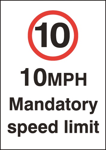 10mph Mandatory Speed Limit | Sign | Morsafe Supplies UK