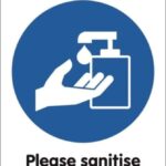 please sanitize your hands sign